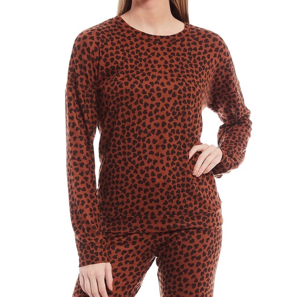 🔆PJ SALVAGE🔆MOCHA CHEETAH TOP MATCHING PANTS SET SUPER SOFT - Picture 2 of 13